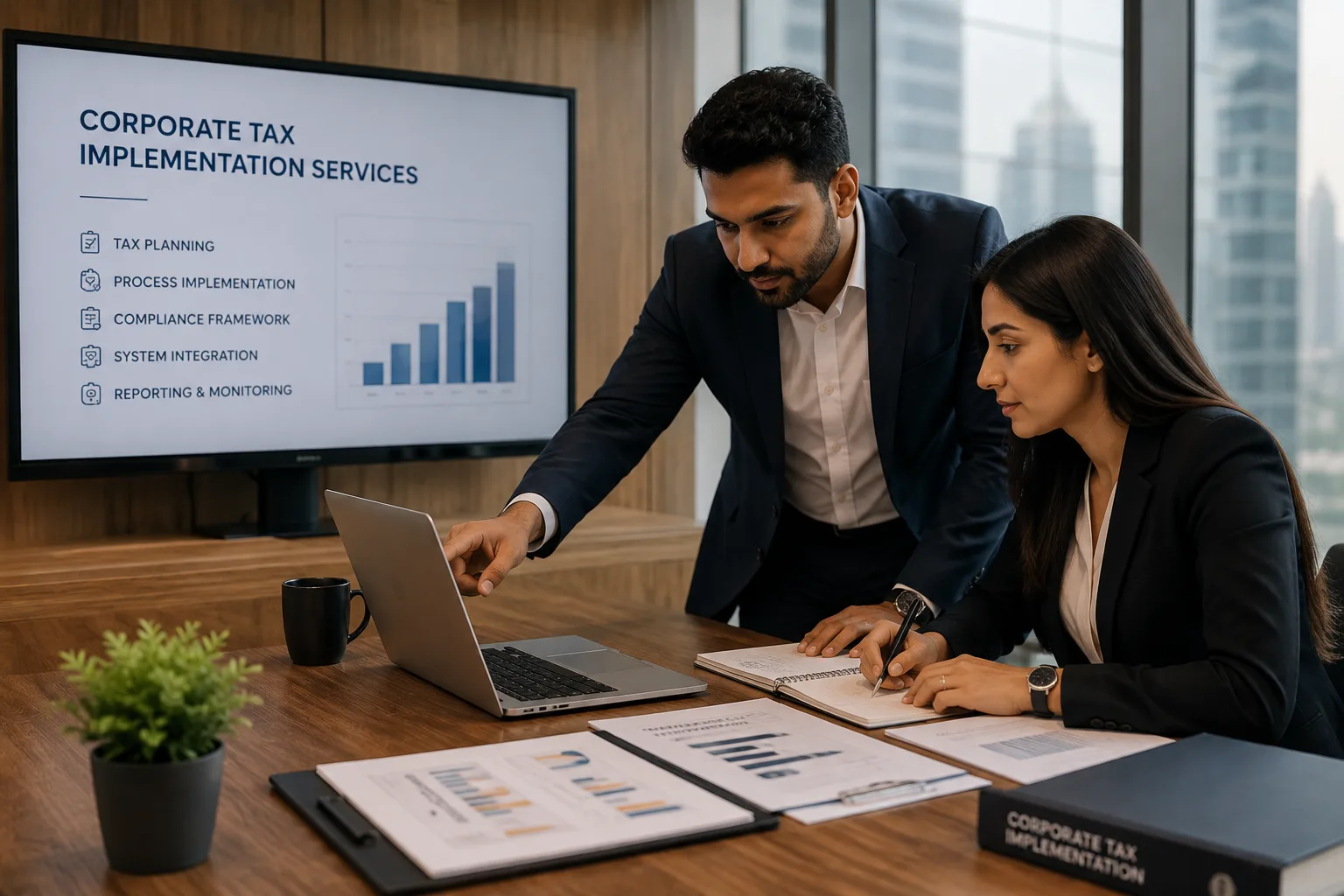 Corporate Tax Implementation Services in Dubai, UAE by HayyaTax helping businesses with FTA corporate tax implementation, registration, compliance, and tax planning.